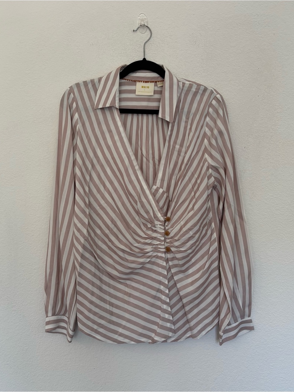 Anthropologie Maeve Striped Marianna Wrap Blouse